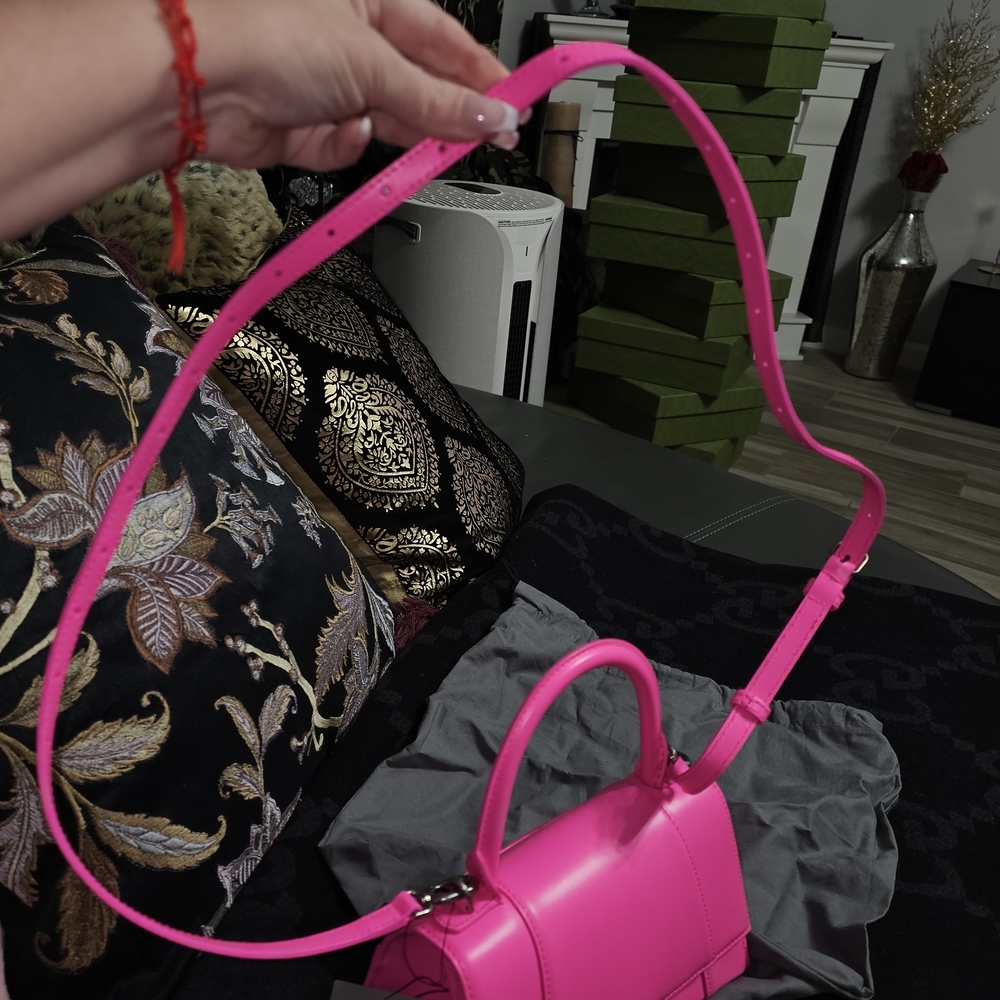 Balenciaga Hourglass XS 2 Way Hand Shoulder Bag Barbie Pink - Picture 5 of 10